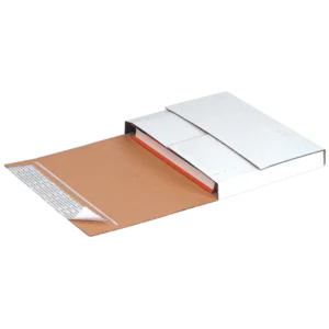 11 1/8 x 8 5/8 x 2" White Deluxe Easy-Fold Mailers (25/bundle)