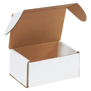 7 5/8 x 5 7/16 x 3 9/16" White Outside Tuck Mailers (25/bundle)