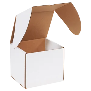 7 1/8 x 6 5/8 x 6 1/2" White Outside Tuck Mailers (25/bundle)