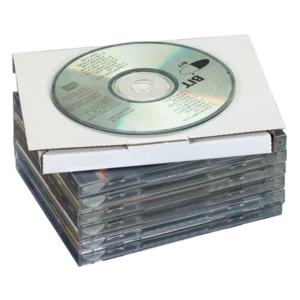 5 5/8 x 5 x 7/16"  White CD Mailers - Holds 1 CD (50/bundle)