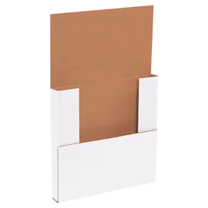 12 1/2 x 12 1/2 x 1" White Easy-Fold Mailers (50/bundle)