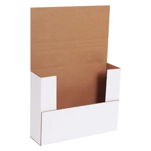 11 1/8 x 8 5/8 x 4" White Easy-Fold Mailers (50/bundle)