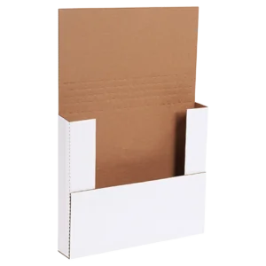 11 1/8 x 8 5/8 x 2" White Easy-Fold Mailers (50/bundle)