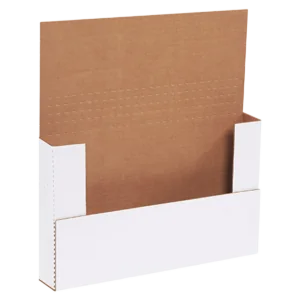 14 1/8 x 8 5/8 x 2" White Easy-Fold Mailers (50/bundle)