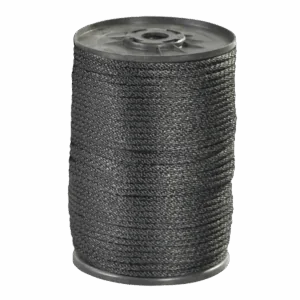 1/4", 1,150 lb, Black Solid Braided Nylon Rope - 500'