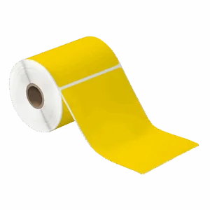 4 x 6" Yellow Desktop Thermal Transfer Labels (250/roll | 12/case)