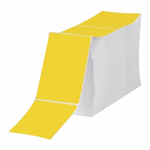 4 x 6" Yellow Direct Thermal Label Fanfold (2000/stack | 2/case)