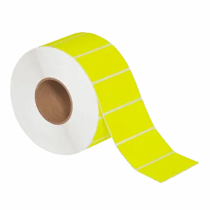 4 x 2" Fluorescent Yellow Thermal Transfer Labels (3000/roll | 4/case)