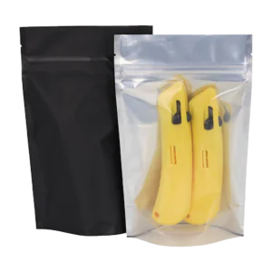 6 x 9 x 3" - Clear Front - Matte Black Back - Stand Up Pouches (1000/case)